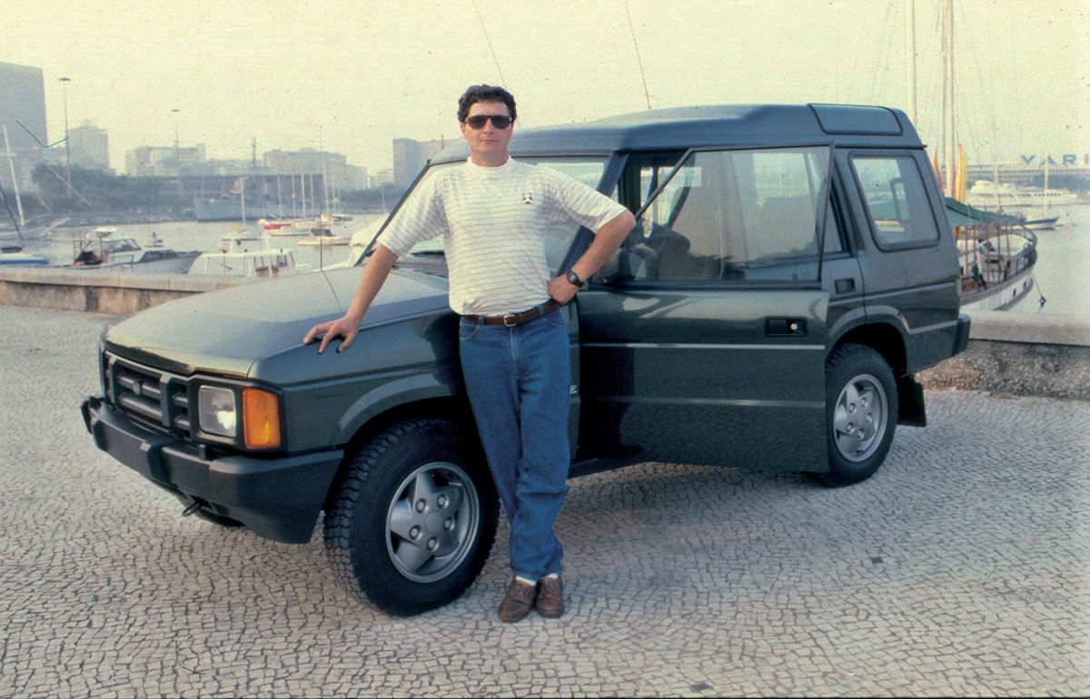 Eu em 1991 com o Discovery I V8i da falsa Land Rover